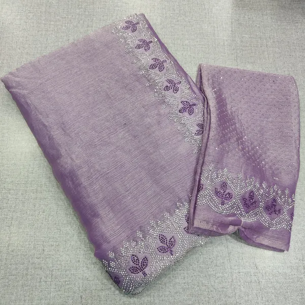 Fendy space silk saree with Double Stone work | SR235